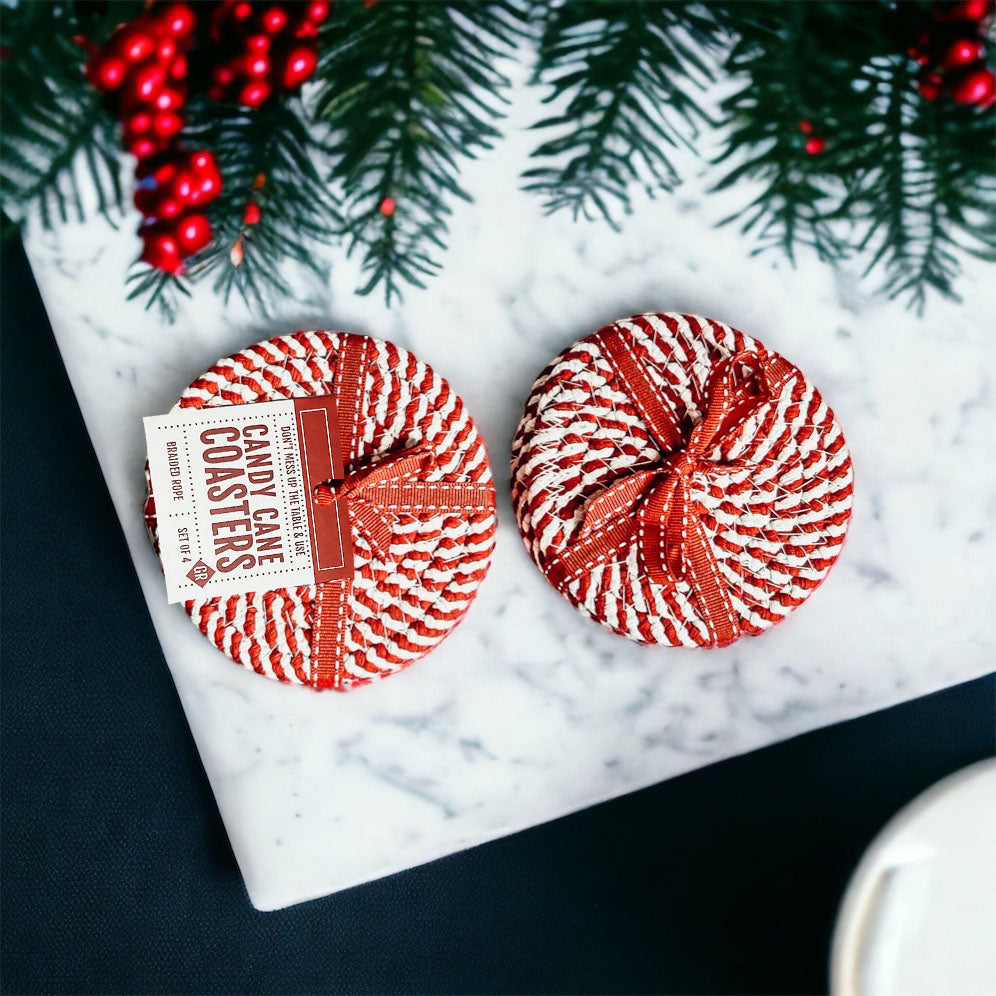 Candy Cane Coaster 4pk-1