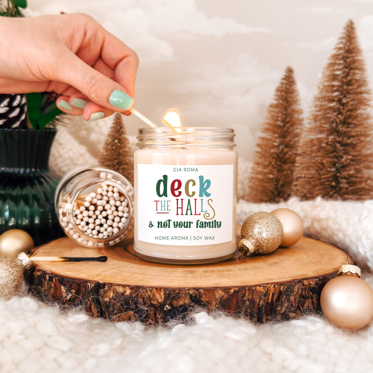 Deck The Halls Candle-4